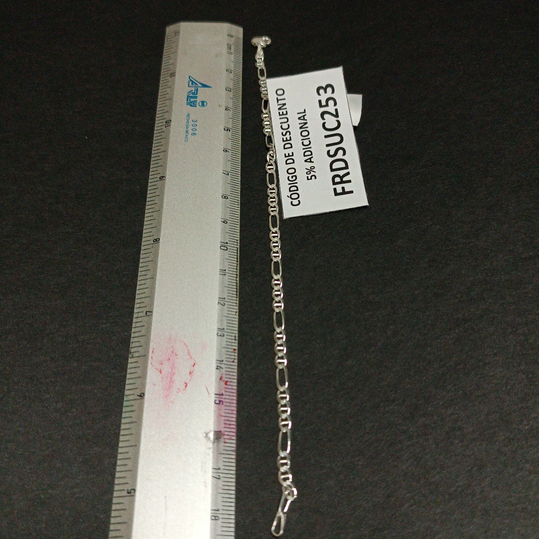 PULSERA TEJIDO 3X1 PLATA .925 16 CM 2.8 GR (NUEVO)