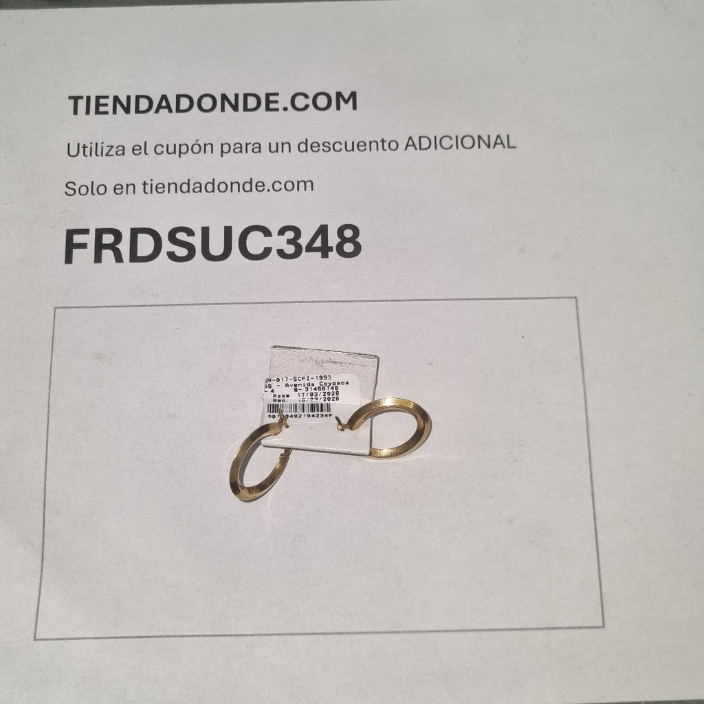 ARRACADAS PAR ORO 14 K 1.5 GRMS (SEMINUEVO)