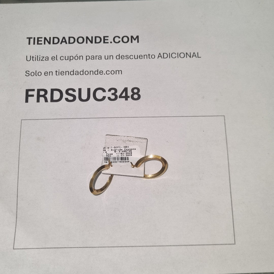 ARRACADAS PAR ORO 14 K 1.5 GRMS (SEMINUEVO)