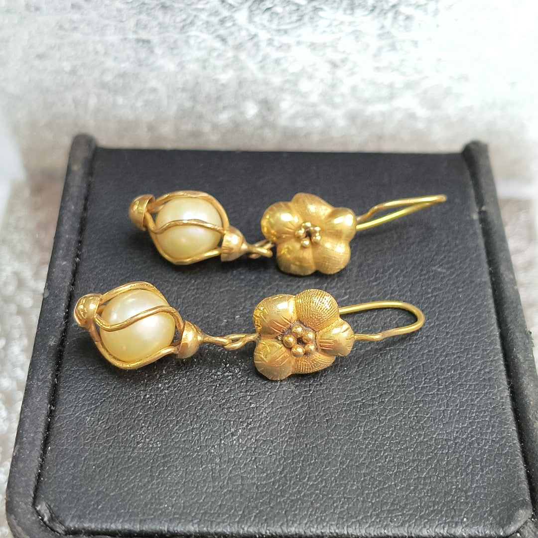 ARETES PAR ORO 14 K 3.9 GRMS (SEMINUEVO)