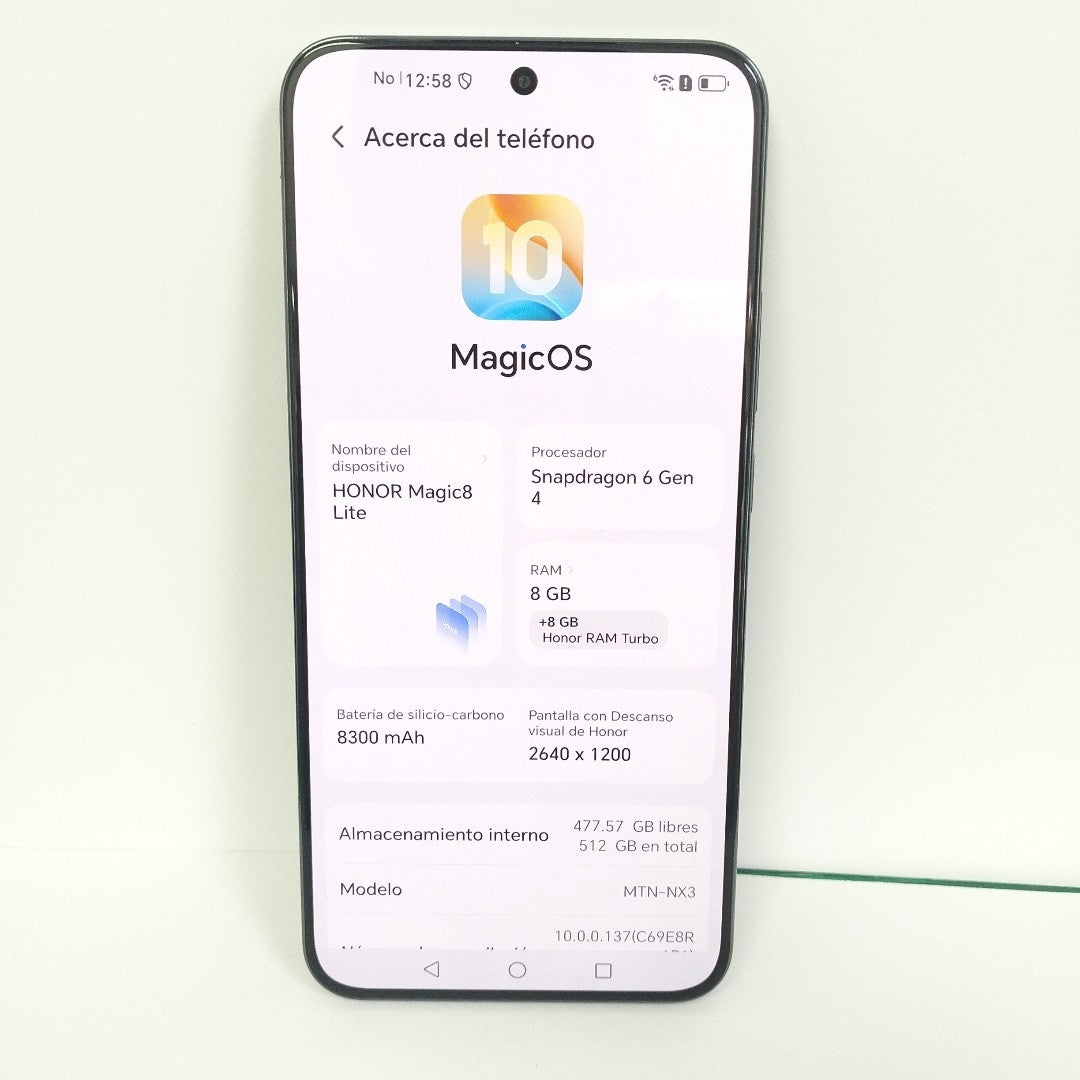 CELULAR HONOR MAGIC 8 LITE MTN-NX3 (2025) 512 GB 8 GB RAM (SEMINUEVO)