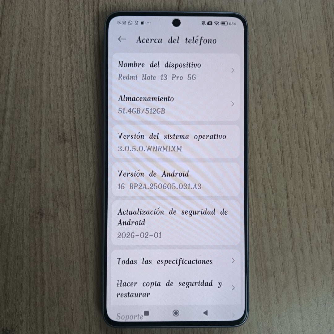 CELULAR XIAOMI REDMI NOTE 13 PRO 2312DRA50G (2023) 512 GB 12 GB RAM (SEMINUEVO)