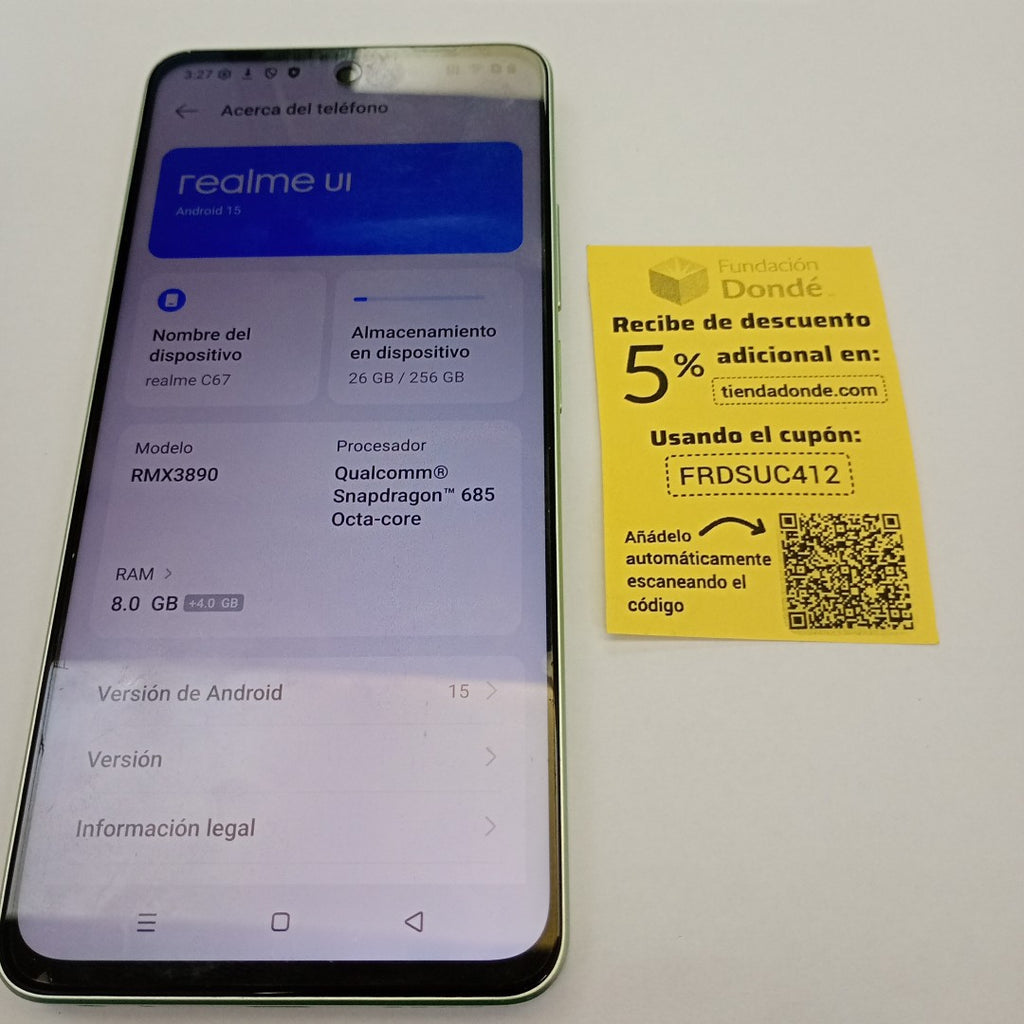 CELULAR REALME C67 RMX3890 (2023) 256 GB 8 GB RAM (SEMINUEVO)