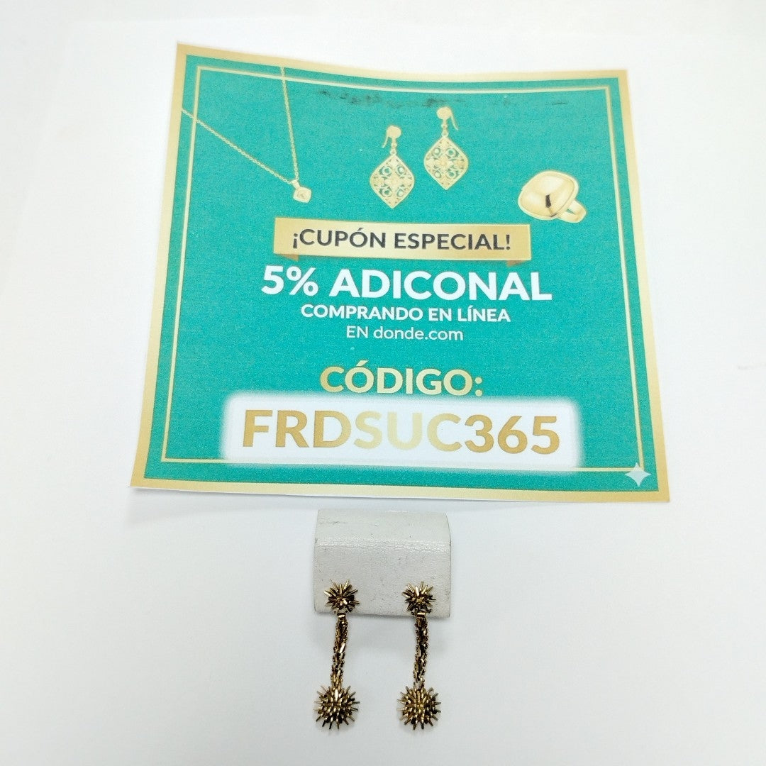 BROQUELES PAR ORO 14 K 3.7 GRMS (SEMINUEVO)
