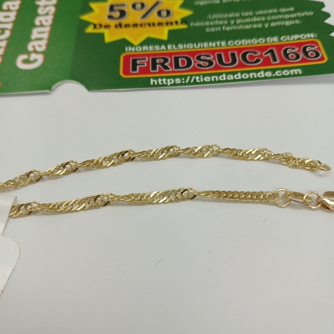 PULSERAS TEJIDO MEDIO TZL ORO 14K 18 CM 1.9 GR (NUEVO)