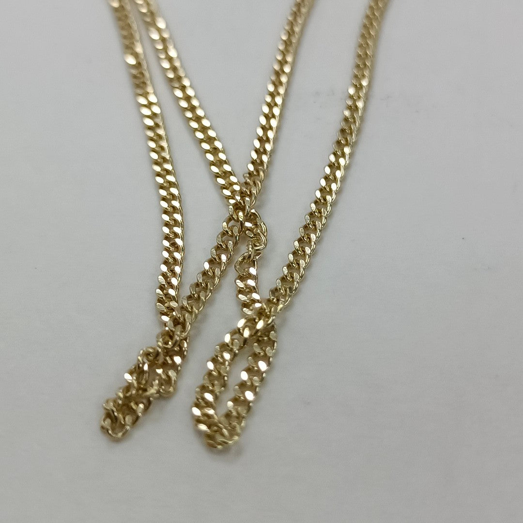 CADENAS TEJIDO BARBADA ORO 10K 55 CM 3 GR (NUEVO)