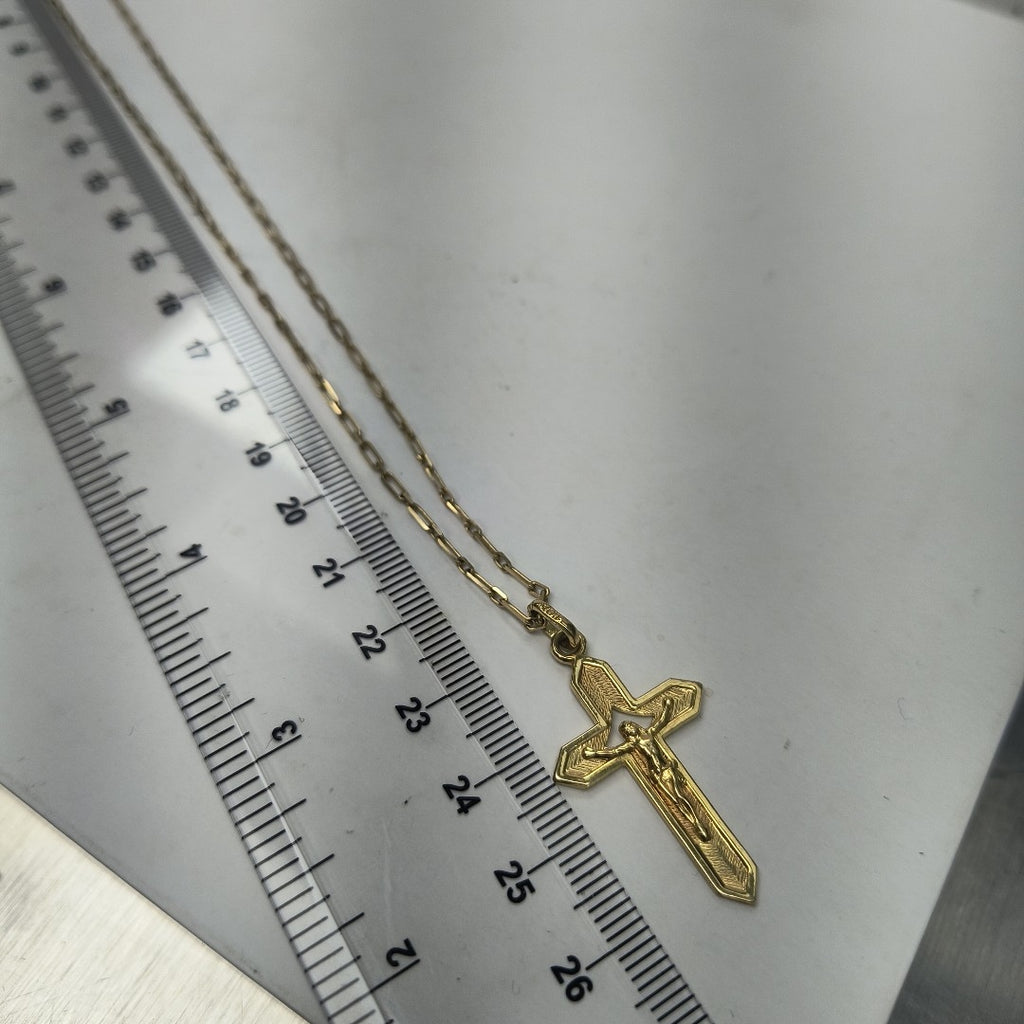 CADENA,CRUCIFIJO ORO 14 K 5,40 GRMS (SEMINUEVO)