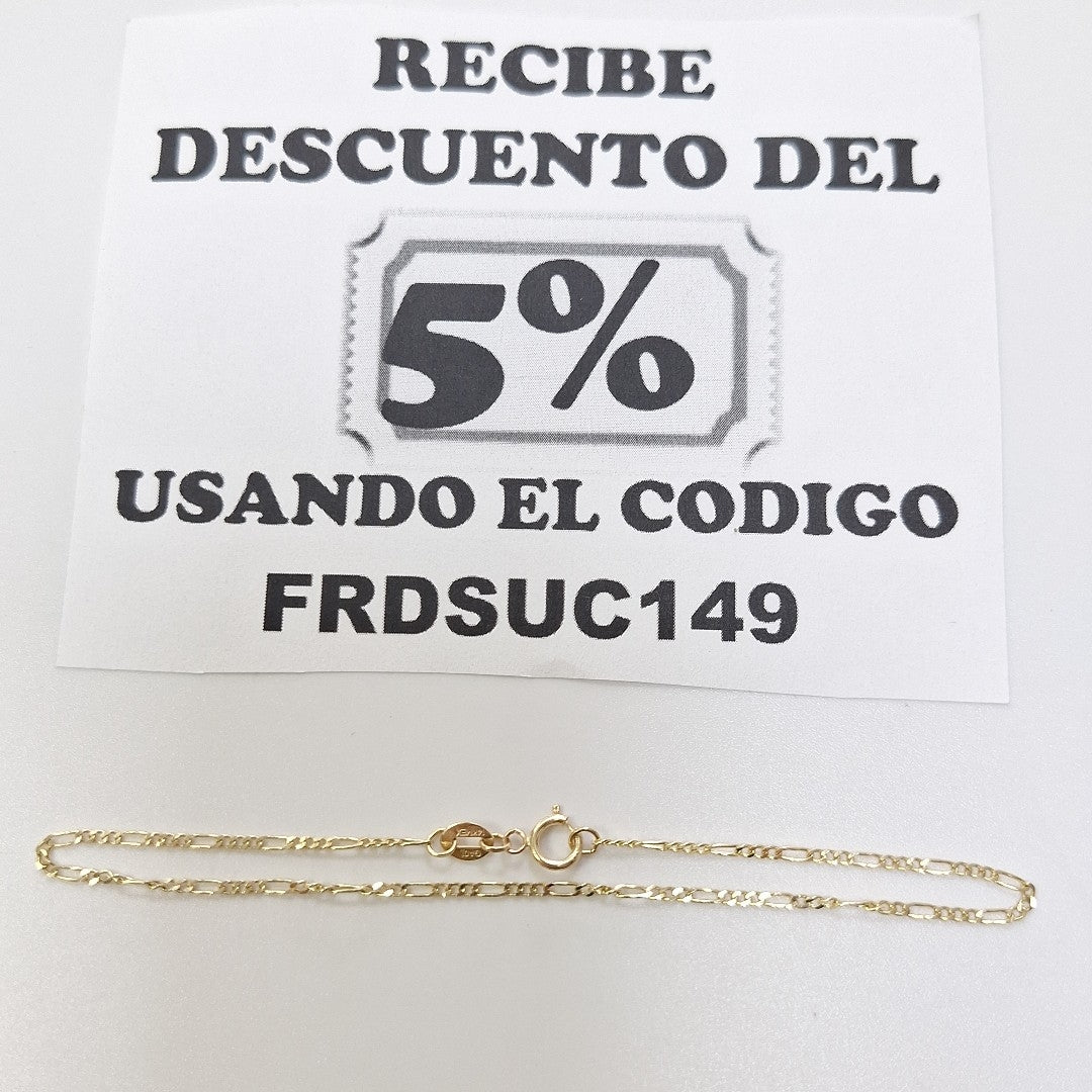 PULSERAS TEJIDO 3X1 ORO 14K 21 CM 1 GR (NUEVO)