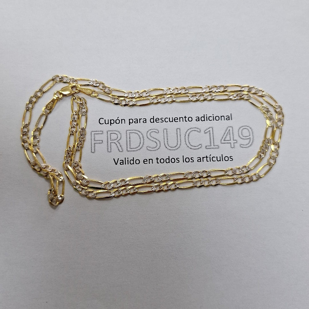 CADENAS TEJIDO 3X1 DIAMANTADO ORO 10K 55 CM 6.1 GR (NUEVO)