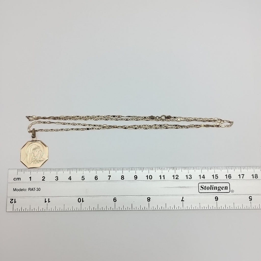 CADENA, MEDALLA RELIGIOSA ORO 10 K 5.1 GRMS (SEMINUEVO)