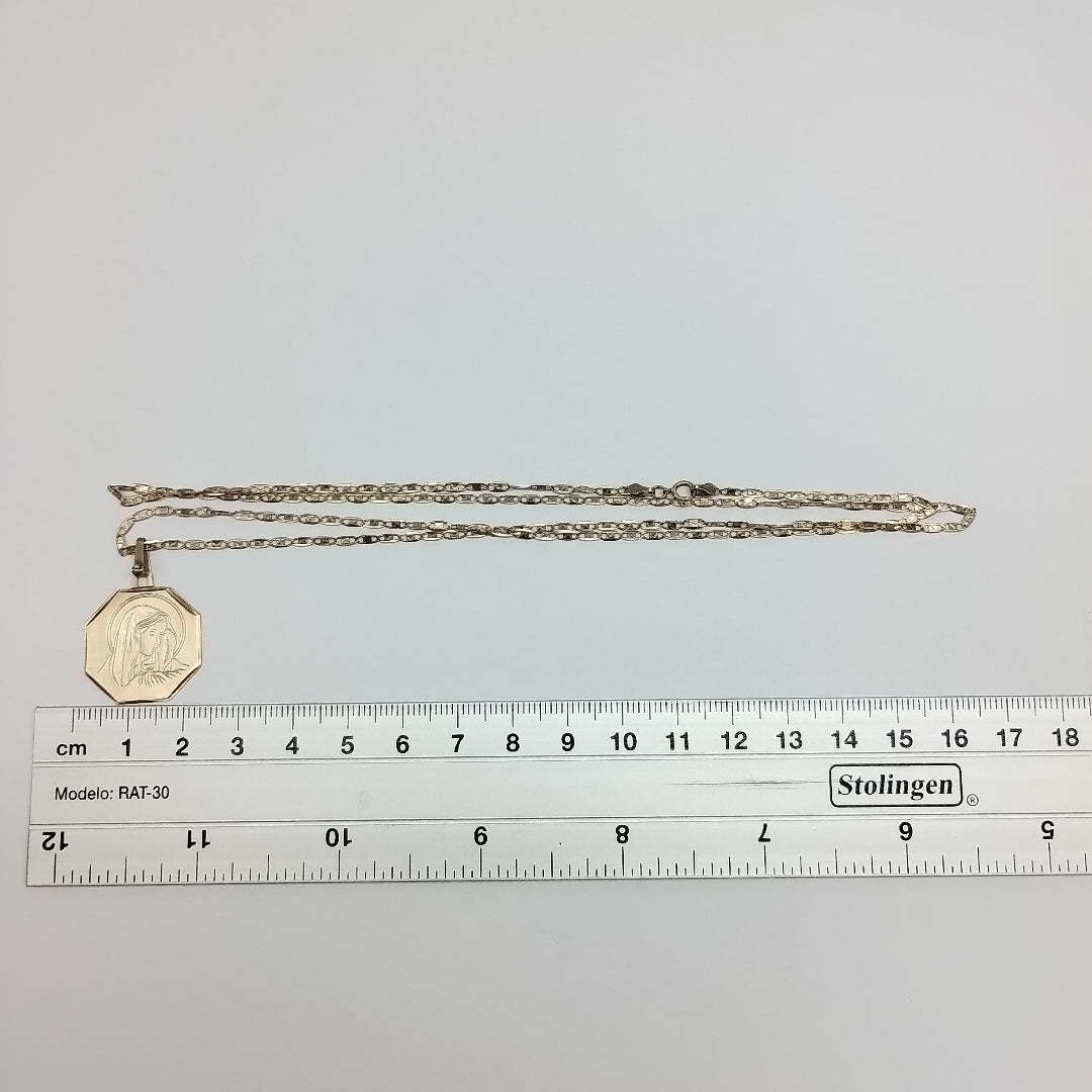 CADENA, MEDALLA RELIGIOSA ORO 10 K 5.1 GRMS (SEMINUEVO)