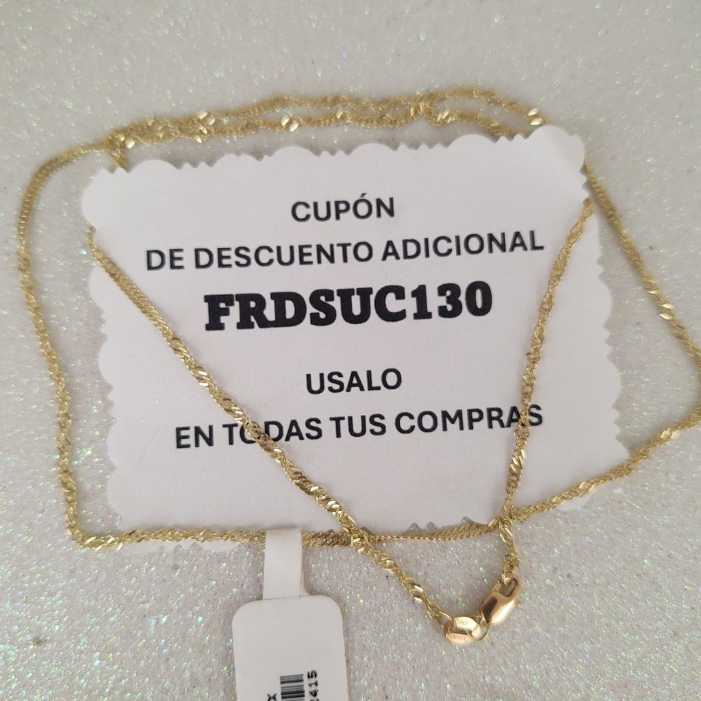 CADENAS TEJIDO MEDIO TZL ORO 14K 55 CM 3.1 GR (NUEVO)