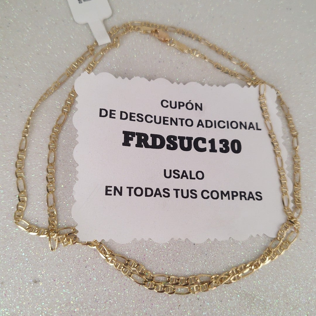 CADENAS TEJIDO FIGARO GUCHI ORO 10K 60 CM 5.4 GR (NUEVO)