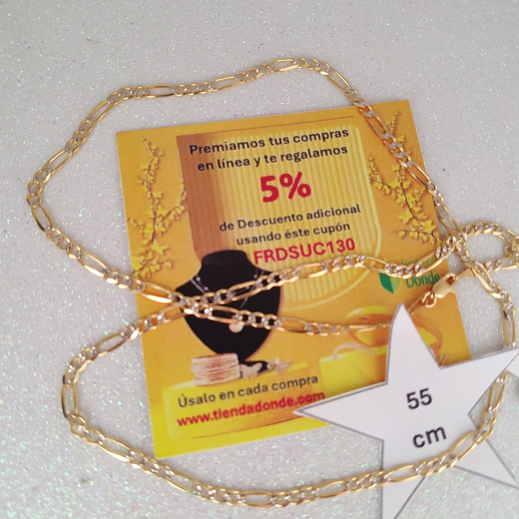 CADENAS 3X1 DIAMANTADA ORO 14K 55 CM 8.5 GR (NUEVO)