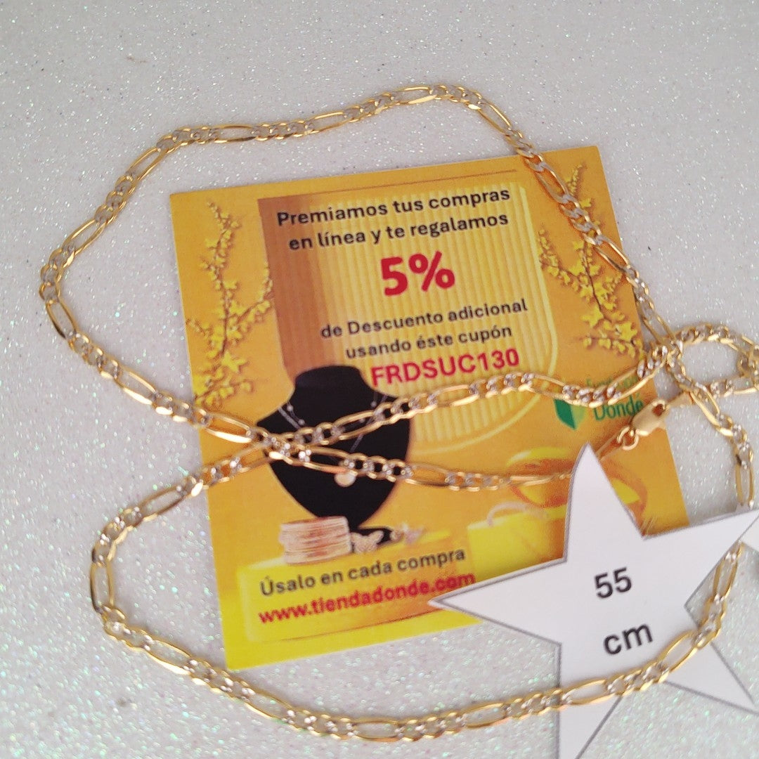 CADENAS 3X1 DIAMANTADA ORO 14K 55 CM 8.5 GR (NUEVO)