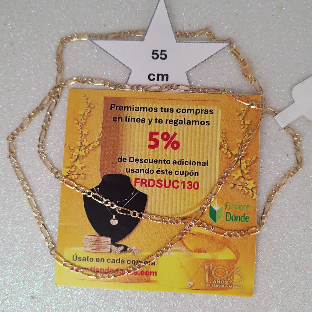 CADENAS TEJIDO 3X1 ORO 14K 55 CM 4.9 GR (NUEVO)