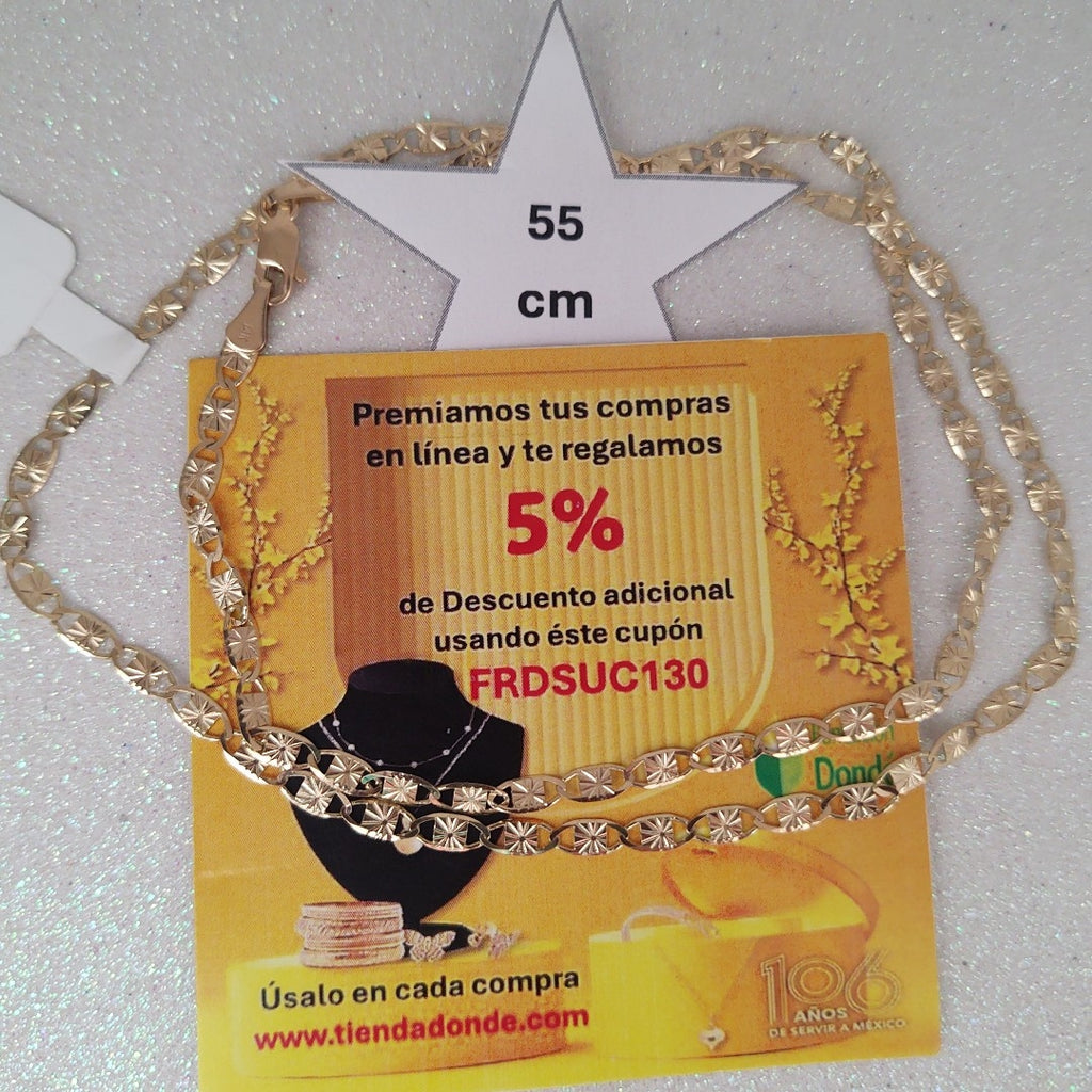 CADENAS TEJIDO GUCHI ORO 14K 55 CM 7 GR (NUEVO)