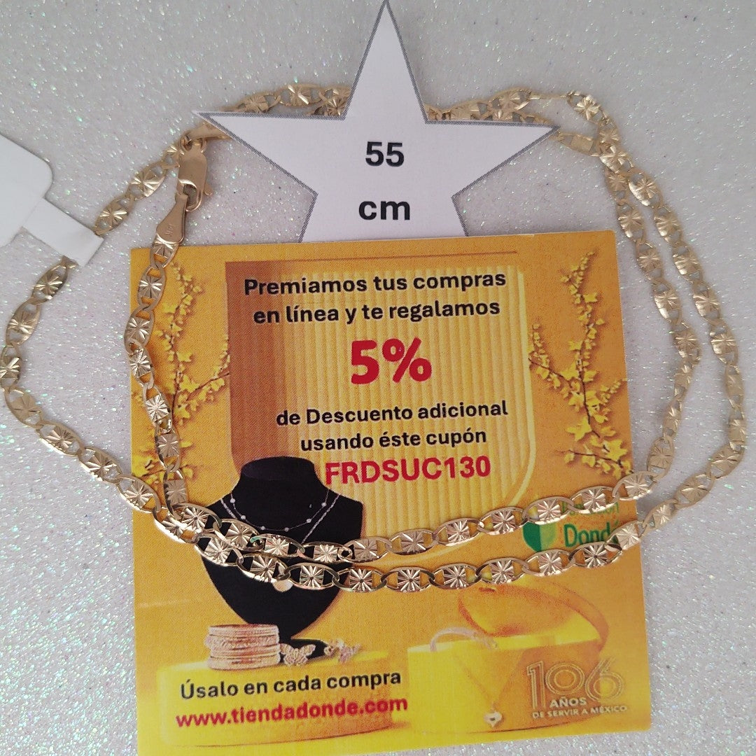CADENAS TEJIDO GUCHI ORO 14K 55 CM 7 GR (NUEVO)