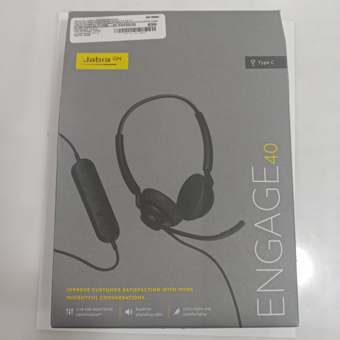 AUDIFONOS JABRA ENGAGE 40 ALAMBRICO ON EAR (SEMINUEVO)