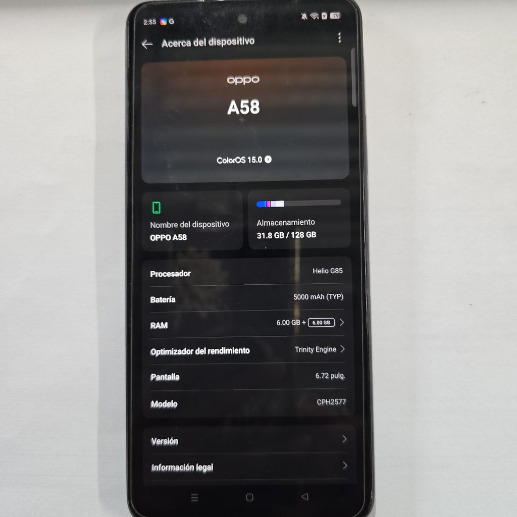 CELULAR OPPO A58 CPH2577 (2023) 128 GB 6 GB RAM (SEMINUEVO)