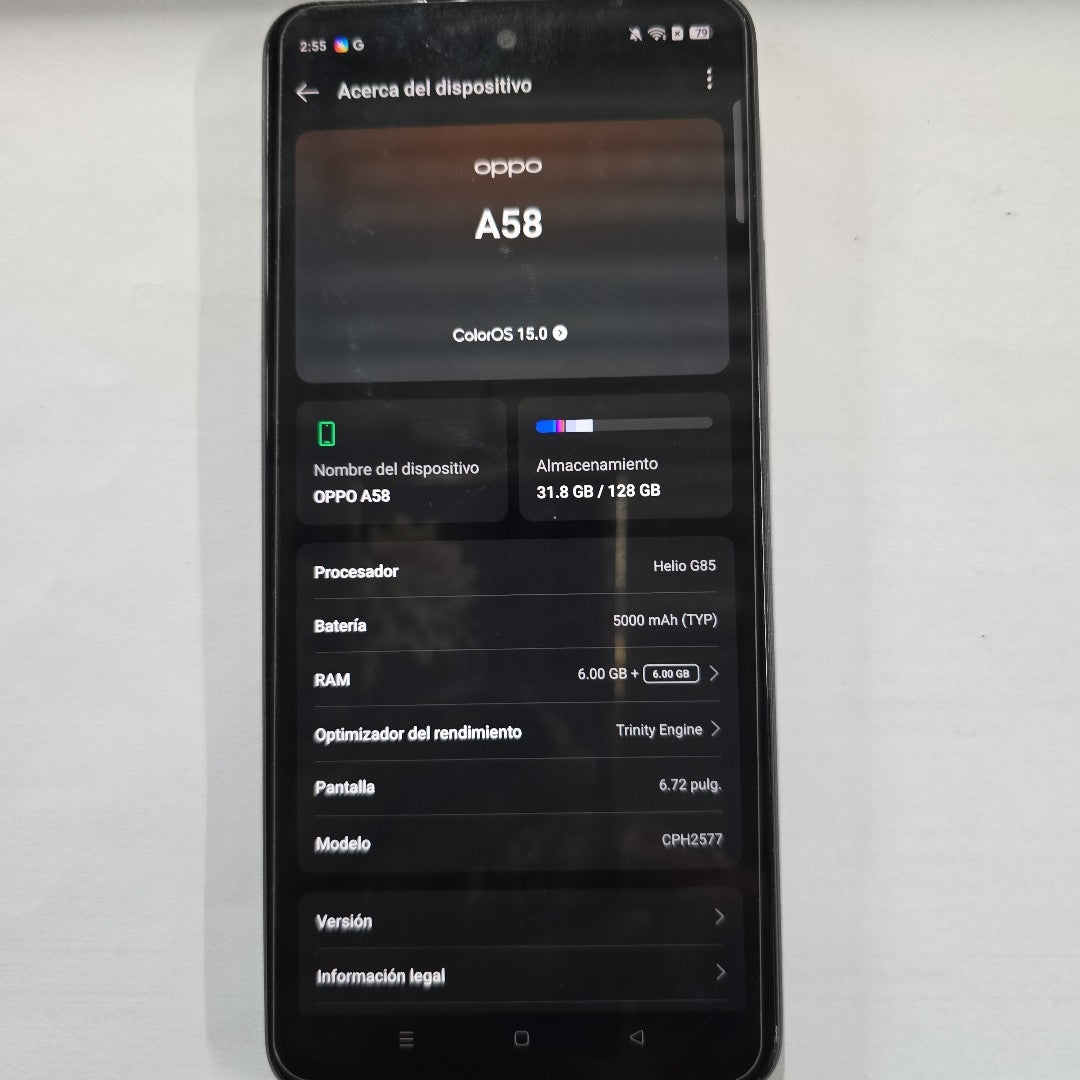 CELULAR OPPO A58 CPH2577 (2023) 128 GB 6 GB RAM (SEMINUEVO)