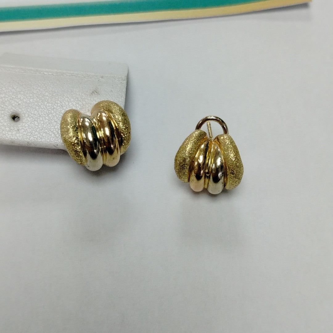ARETES PAR ORO COMBINADO 14 K 4,90 GRMS (SEMINUEVO)