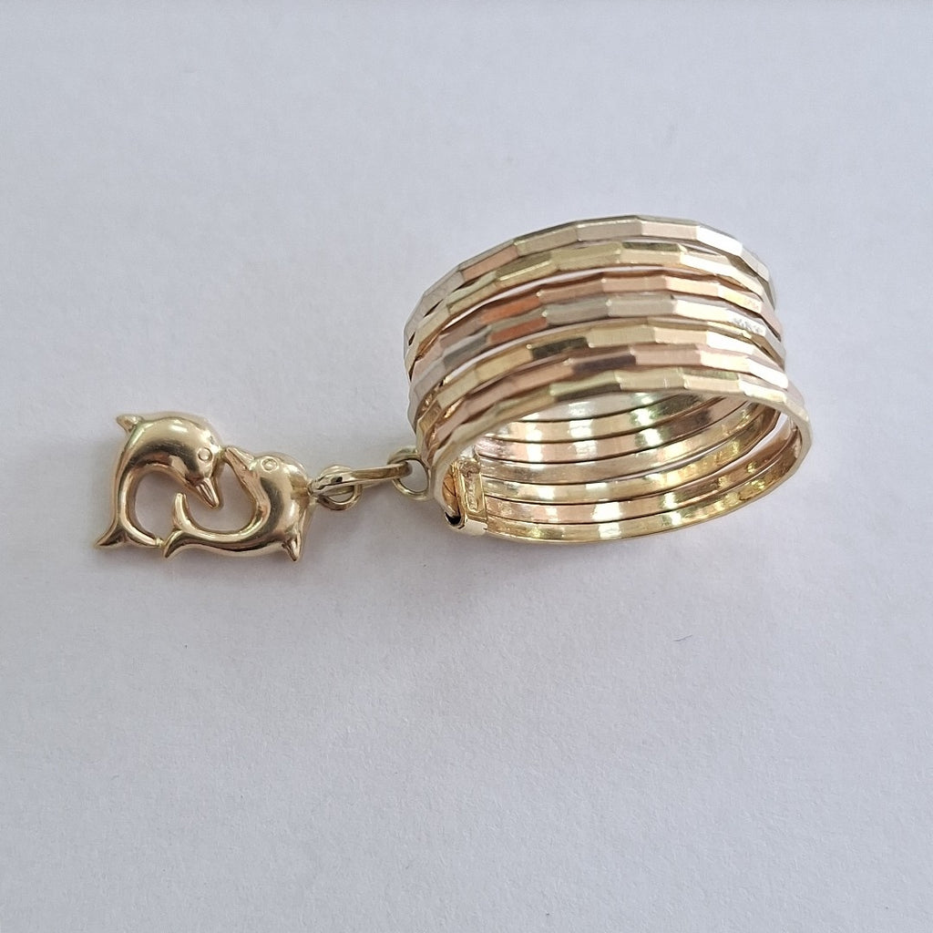 ANILLO,SEMANARIO DE ARGOLLAS ORO 14 K 4,40 GRMS (SEMINUEVO)