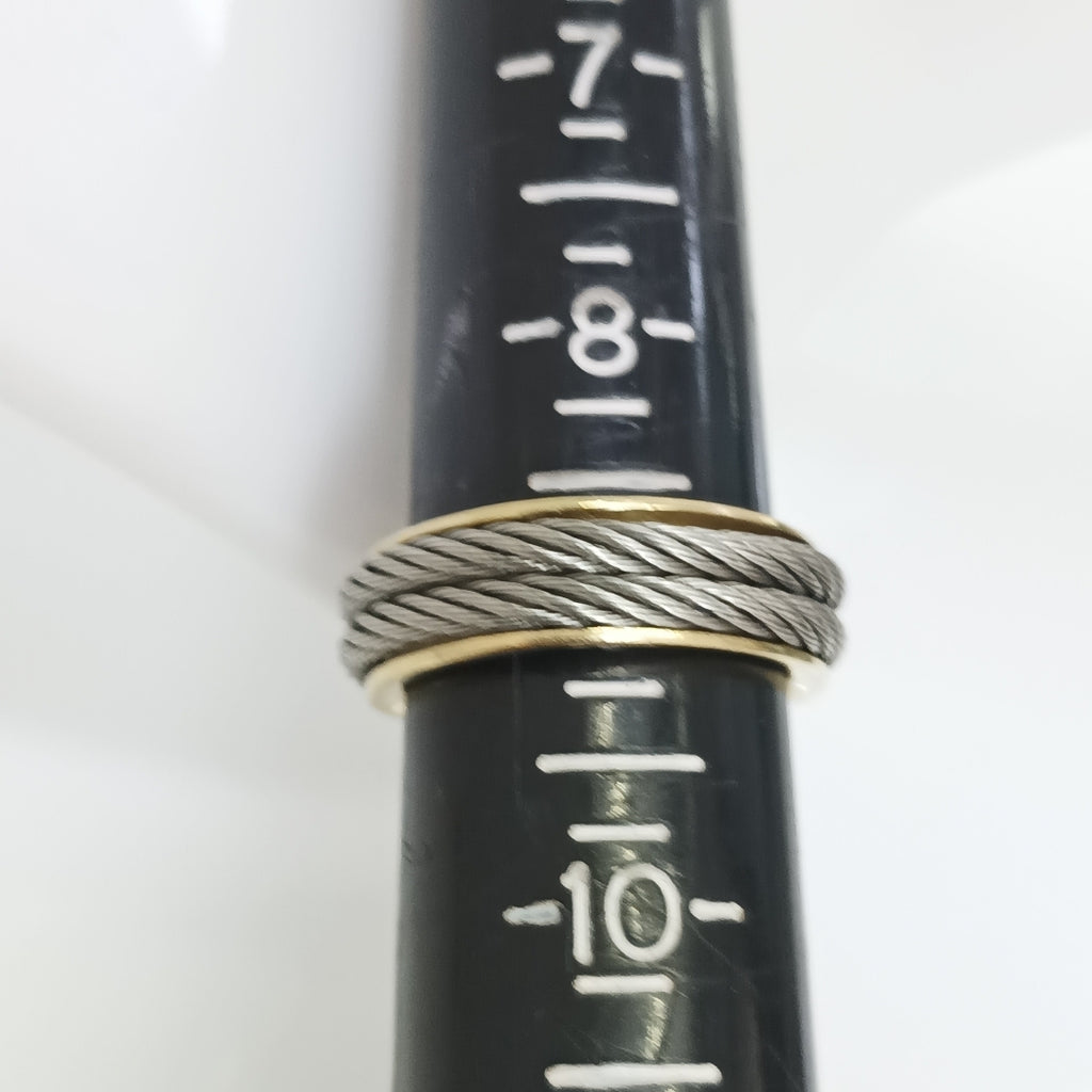 ANILLO ORO, ACERO 10 K 7.7 GRMS (SEMINUEVO)