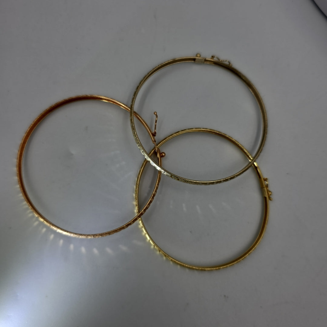 PULSERA RIGIDA ORO COMBINADO 14 K 12.8 GRMS (SEMINUEVO)
