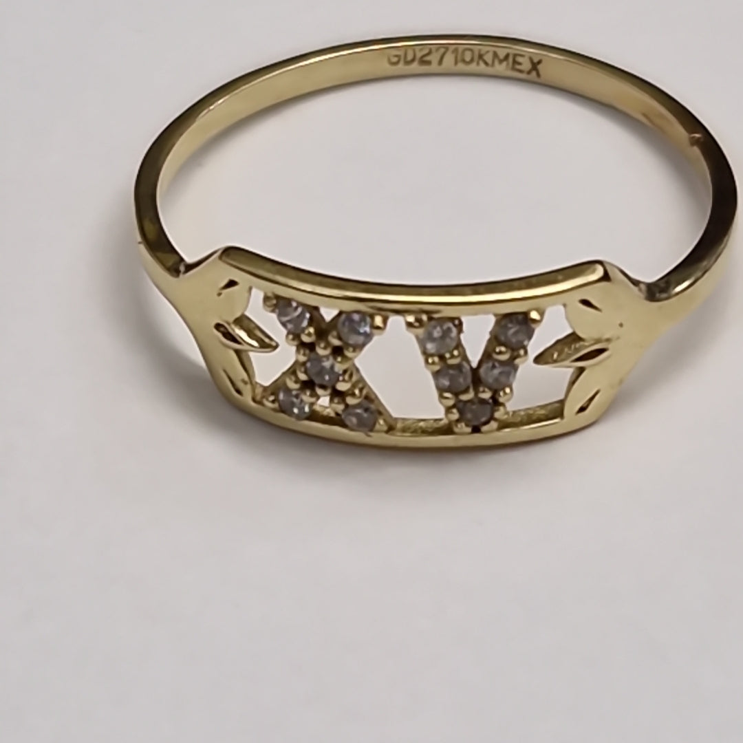 ANILLO CONMEMORATIVO ORO 10 K 1.3 GRMS (SEMINUEVO)