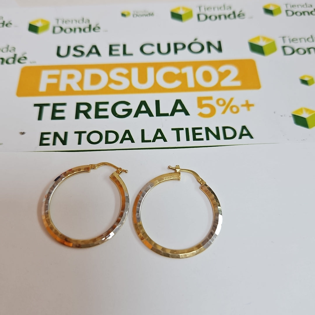 ARRACADAS PAR ORO COMBINADO 14 K 2,50 GRMS (SEMINUEVO)