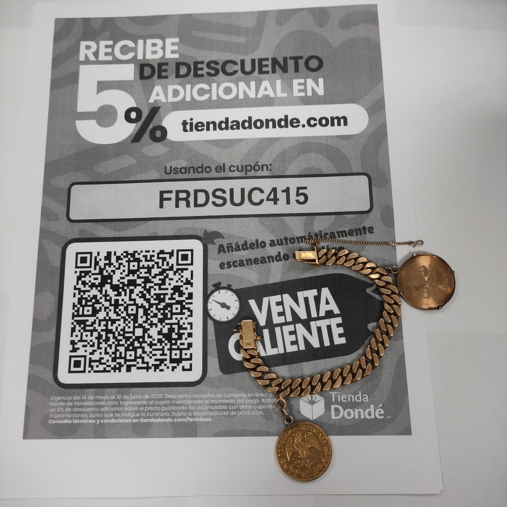 MEDALLA CONMEMORATIVA,PULSERA ORO 18 K 53,80 GRMS (SEMINUEVO)