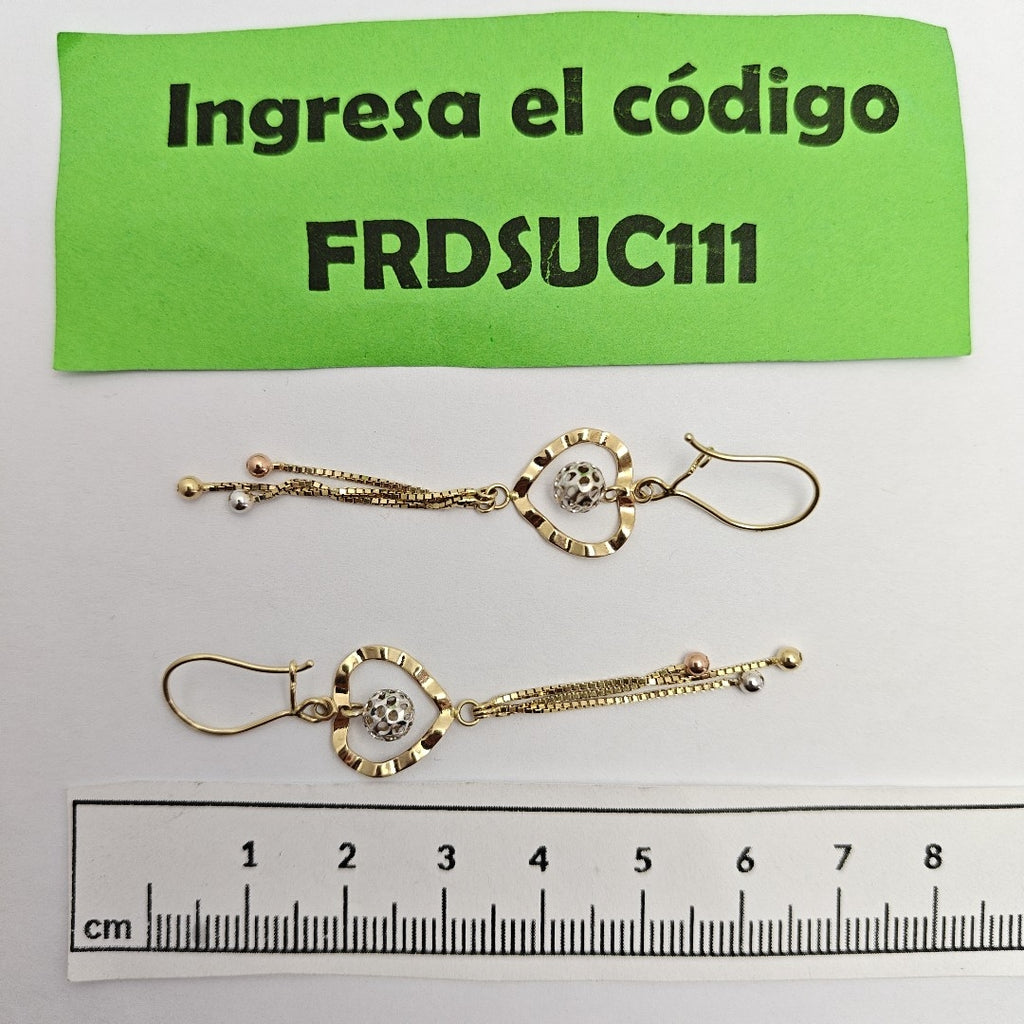 ARETES PAR ORO COMBINADO 14 K 2,50 GRMS (SEMINUEVO)