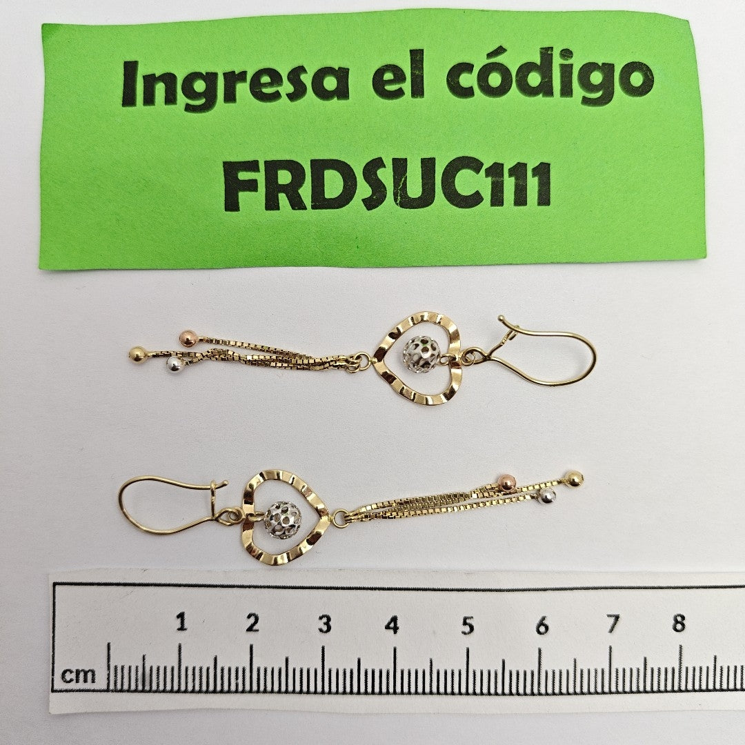 ARETES PAR ORO COMBINADO 14 K 2,50 GRMS (SEMINUEVO)