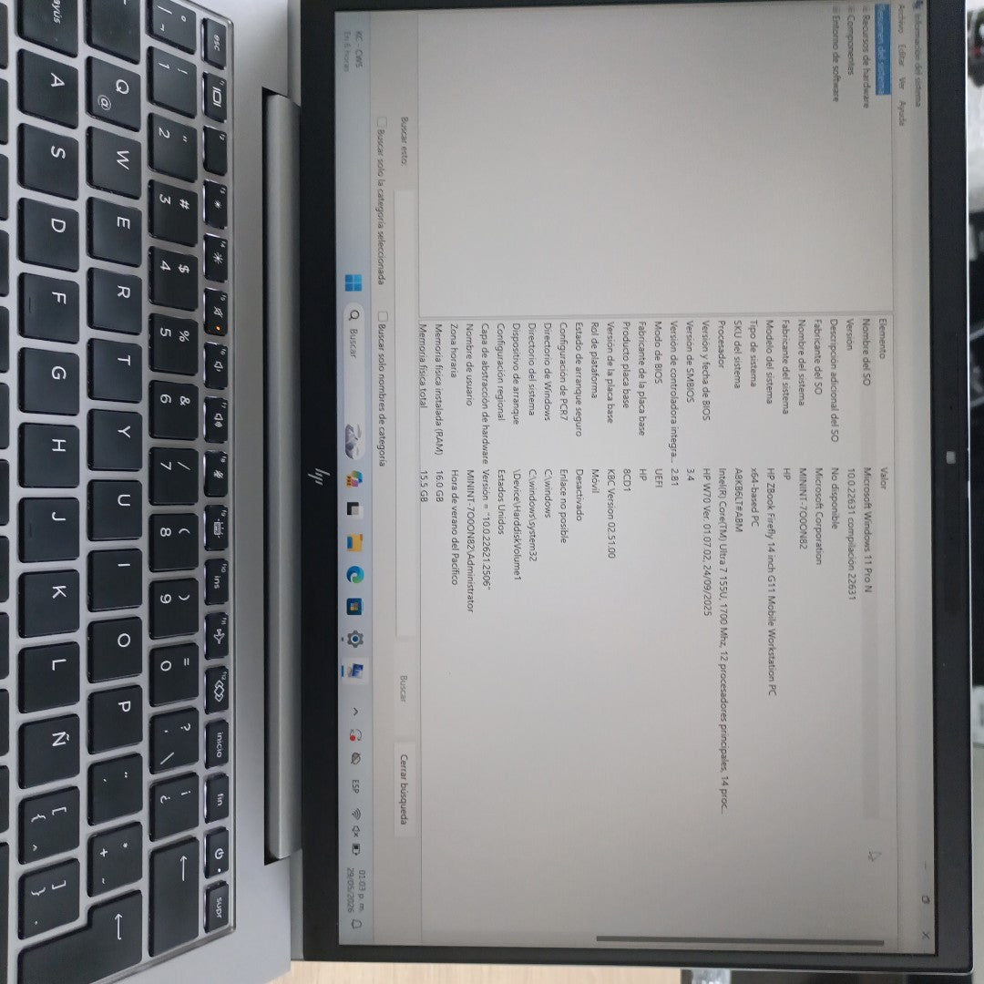 LAPTOP HP ZBOOK FIREFLY 14 G11 (2024) 512 GB SSD 16 GB RAM (SEMINUEVO)