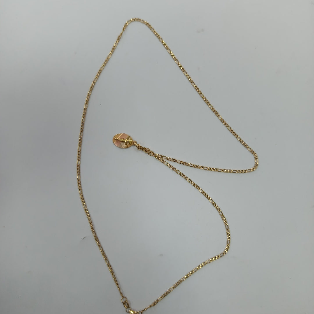 CADENA, MEDALLA RELIGIOSA ORO 18 K 5.7 GRMS (SEMINUEVO)