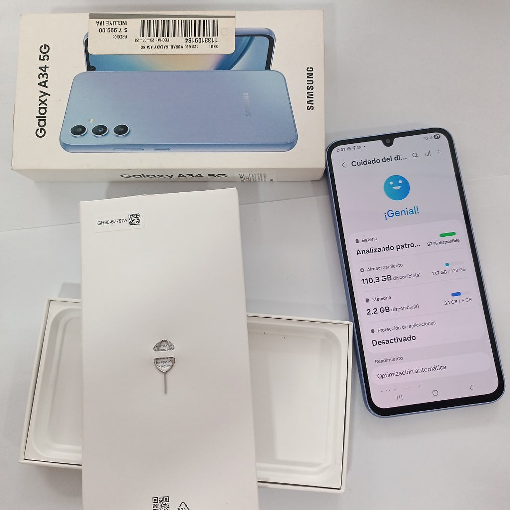 CELULAR SAMSUNG GALAXY A34 5G SM-A346M/N 128 GB 6 GB RAM (SEMINUEVO)