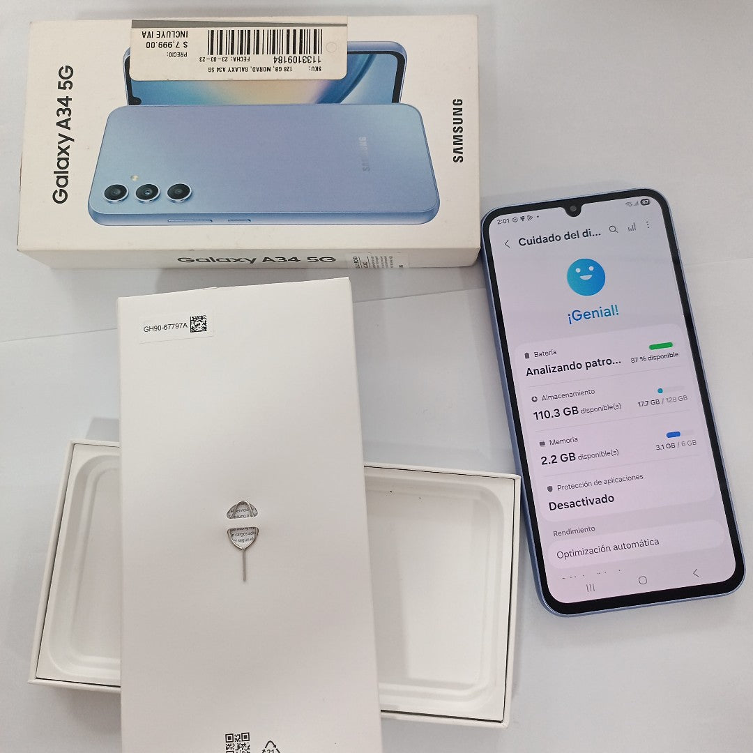 CELULAR SAMSUNG GALAXY A34 5G SM-A346M/N 128 GB 6 GB RAM (SEMINUEVO)