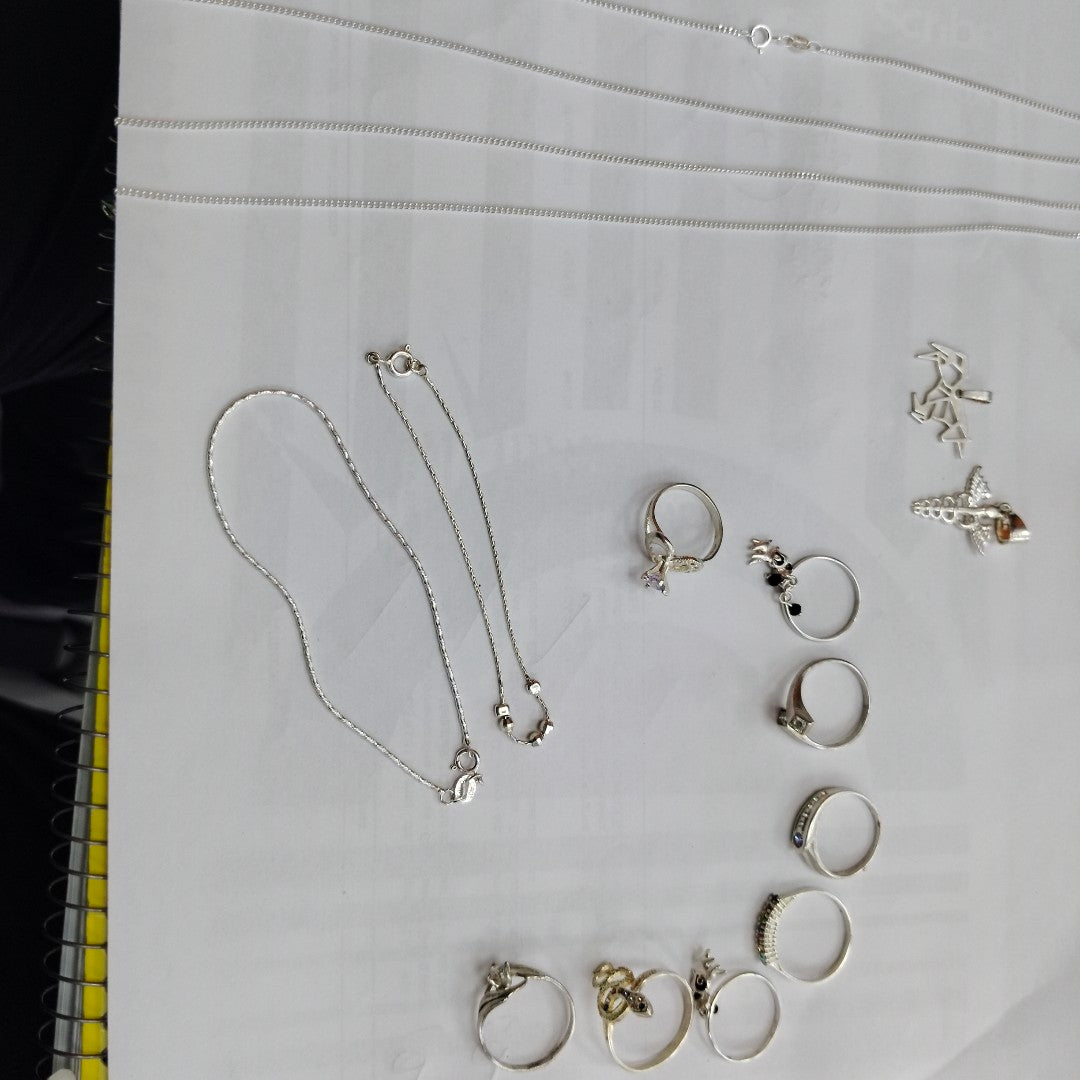 ANILLO, CADENA, DIJE, PULSERA PLATA 24.9 GRMS (SEMINUEVO)