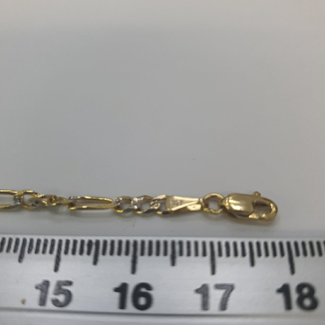 PULSERAS 3X1 DIAMANTADA ORO 14K 18 CM 3 GR (NUEVO)