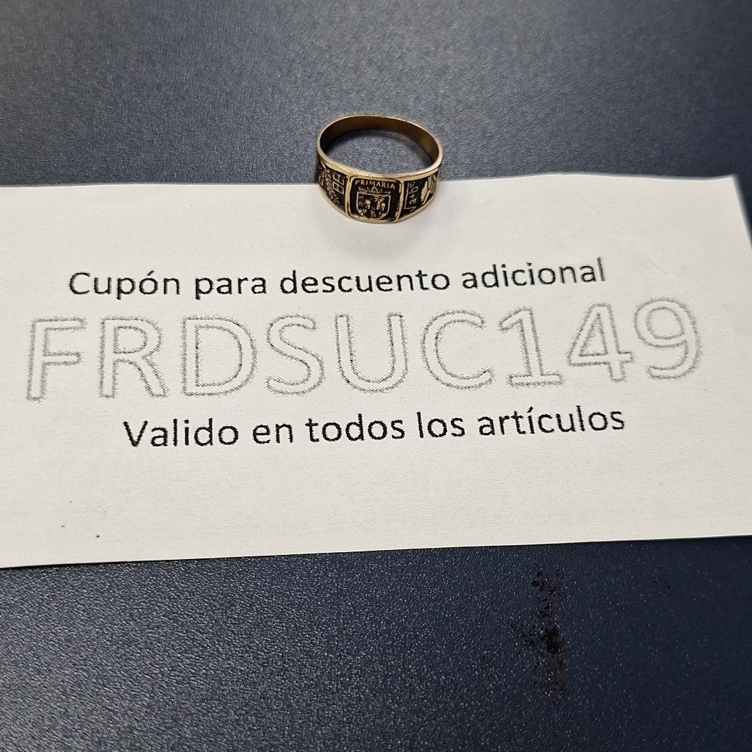 ANILLO DE GRADUACIÓN ORO 8 K 2.3 GRMS (SEMINUEVO)
