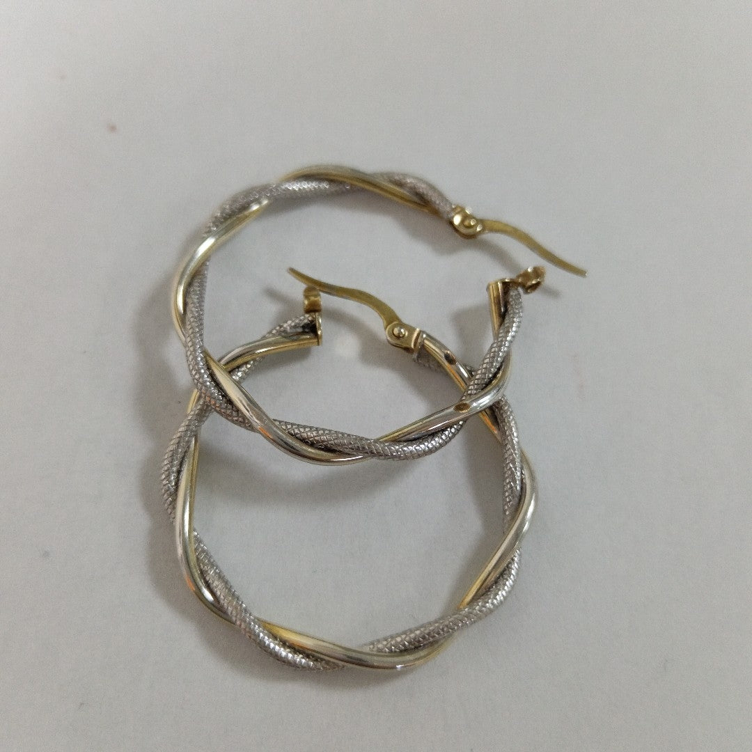 ARRACADAS PAR ORO COMBINADO 14 K 2.8 GRMS (SEMINUEVO)