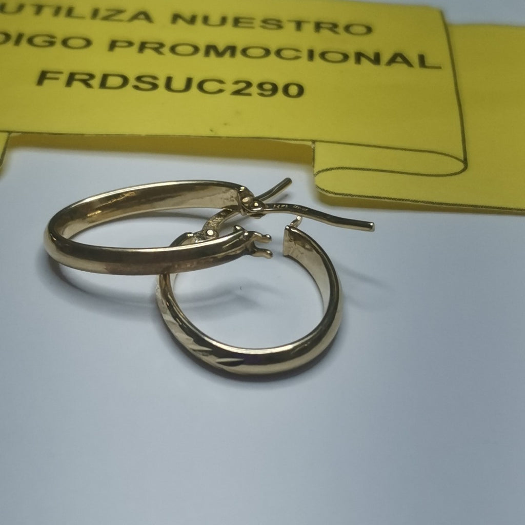 ARRACADAS PAR ORO 14 K 1.5 GRMS (SEMINUEVO)