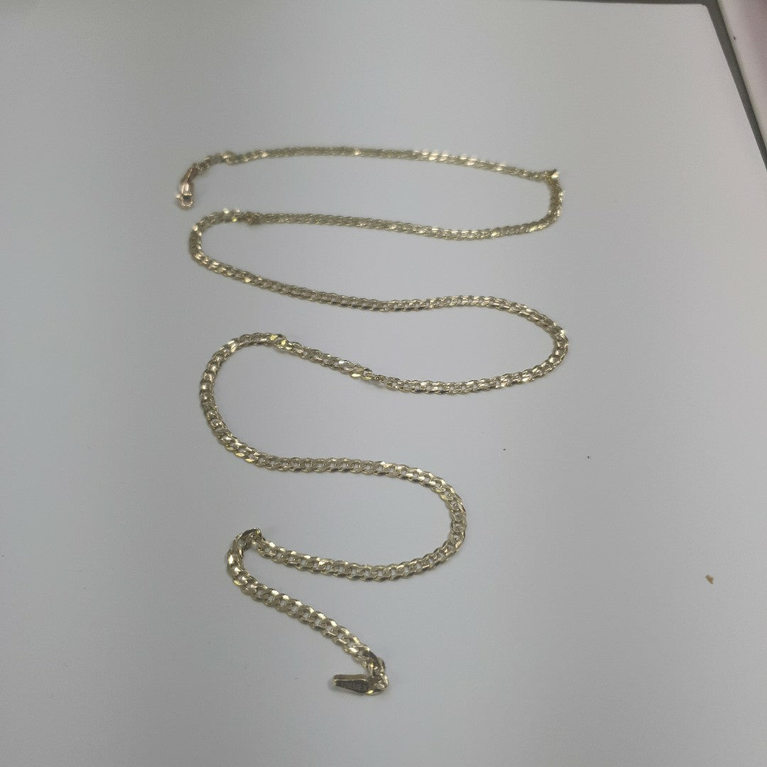 CADENAS TEJIDO BARBADA ORO 10K 60 CM 8.9 GR (NUEVO)