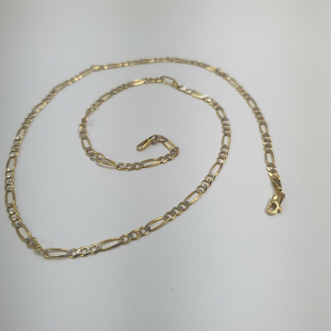 CADENAS TEJIDO 3X1 DIAMANTADO ORO 10K 50 CM 6 GR (NUEVO)
