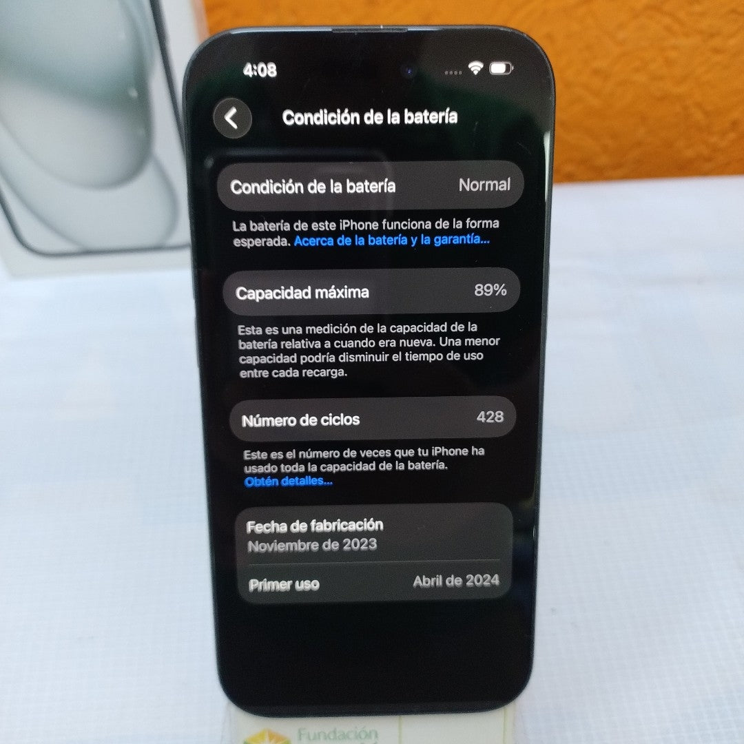 CELULAR APPLE IPHONE 15 A3089 (2023) 128 GB 6 GB RAM (SEMINUEVO)