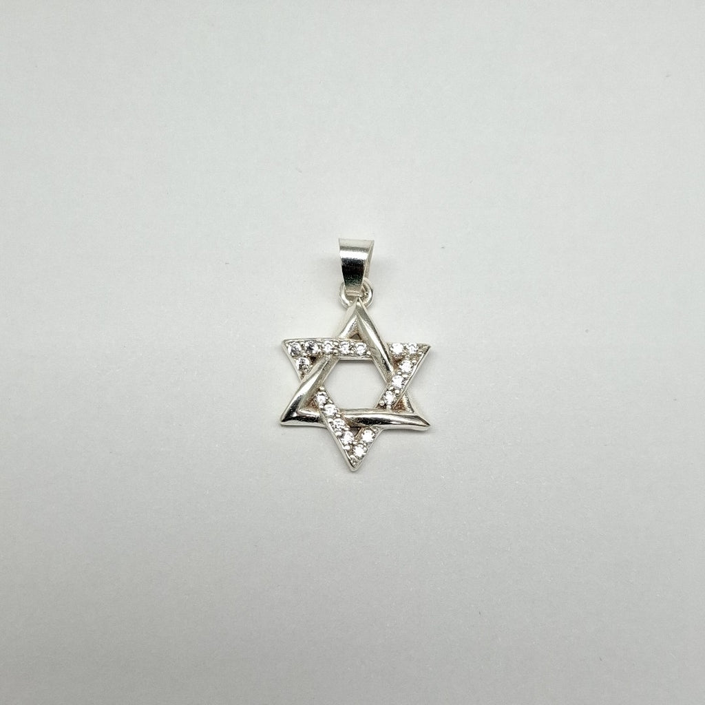 DIJE ESTRELLA DE DAVID C/CIRCONIAS PLATA .925 2.6 GR (NUEVO)