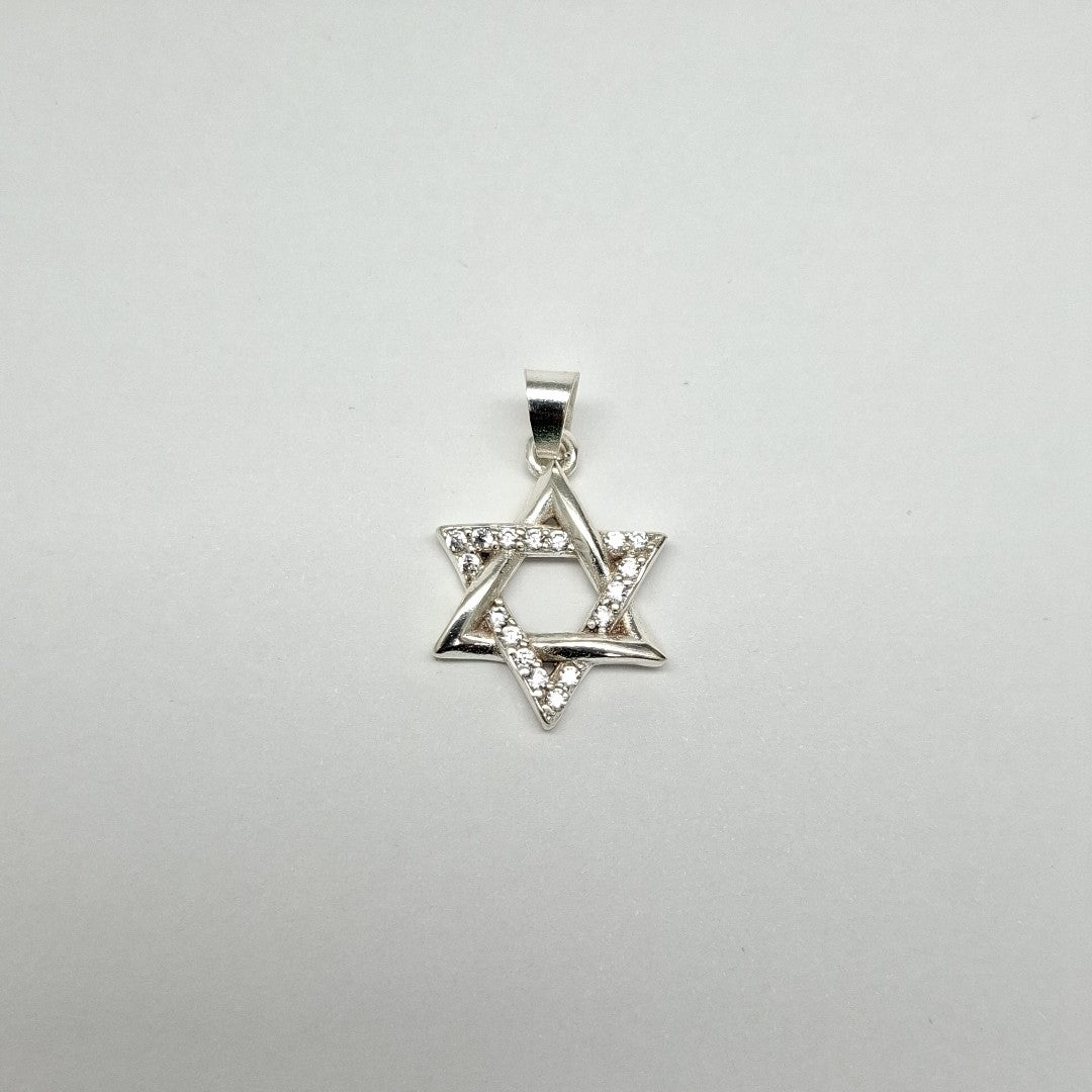 DIJE ESTRELLA DE DAVID C/CIRCONIAS PLATA .925 2.6 GR (NUEVO)