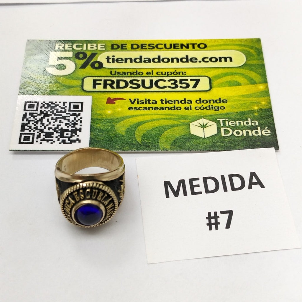 ANILLO DE GRADUACIÓN ORO, ORO MUY BAJO 8 K 21.8 GRMS (SEMINUEVO)