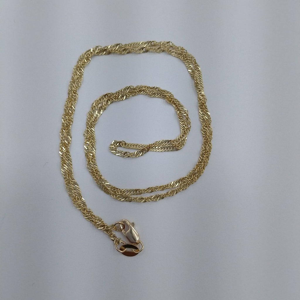 CADENAS TEJIDO MEDIO TZL ORO 14K 55 CM 3.1 GR (NUEVO)
